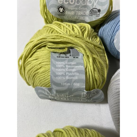 Debbie Bliss ECO BABY Prints FAIR TRADE yarn Lot Of 5 Organic Cotton - Picture 3 of 9